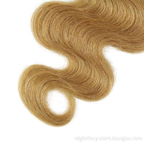 Cheap 10A 100% human brazilian 27 blonde bundles cuticle aligned 27 hair bundles body wave color 27 human hair bundle